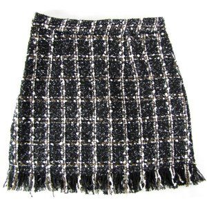 SALE! Plaid Fringe Black Short Mini Skirt